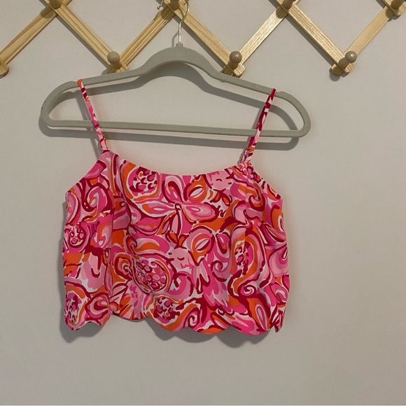 Lilly Pulitzer Ivy Top in Pink Pout Mango Salsa size 0 - Picture 2 of 7
